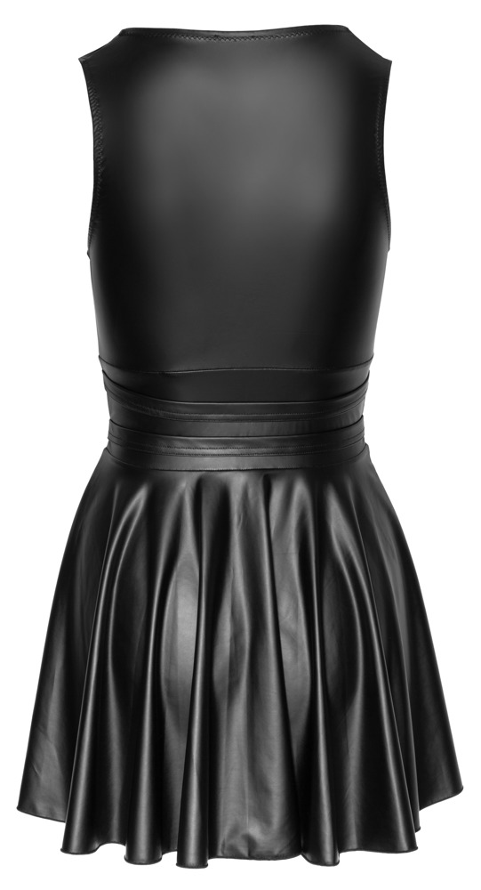Rochie Mini Cottelli PARTY Flared – Neagră Matte Look, cu Fustă Evazată și Curea - imagine 7