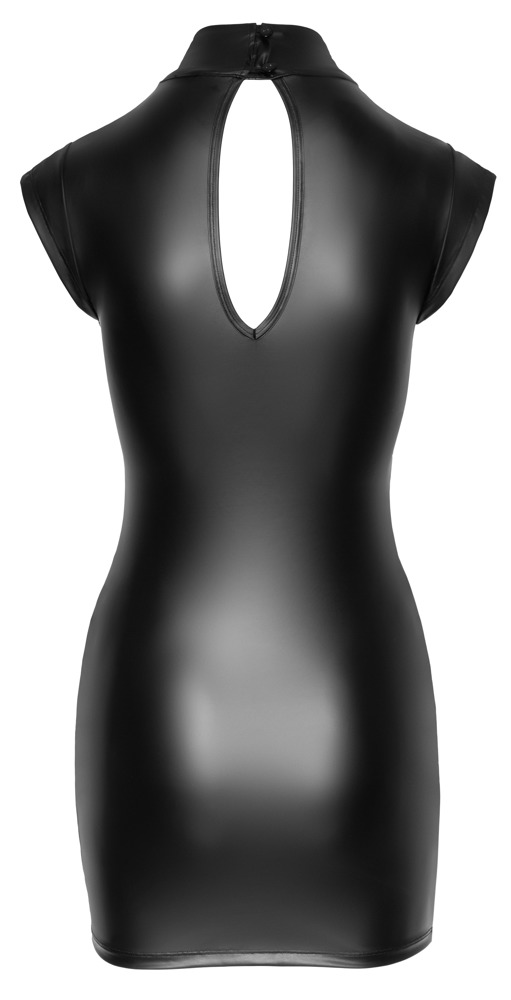 Rochie Mini Cottelli PARTY – Neagră Matte Look cu Inserții Powernet și Decupaj la Spate - imagine 7