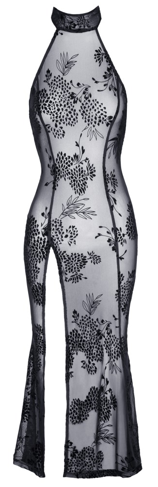 Rochie Lungă Noir Fucking Fabulous Transparentă cu Imprimeu Floral - imagine 5