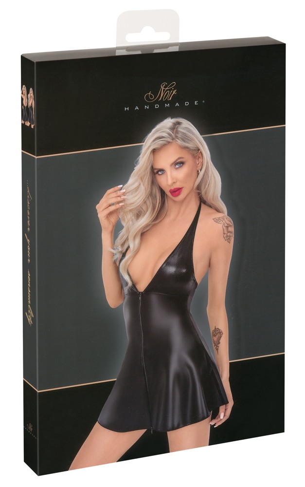 Rochie Evazată Noir Boudoir Stories Exclusive cu Fermoar și Spate Gol