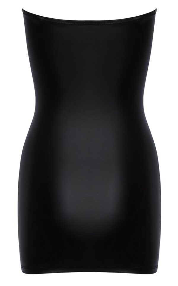 Rochie Mini Tube Cottelli PARTY – Neagră Matte Look, Fără Bretele și cu Șnururi Decorative - imagine 7