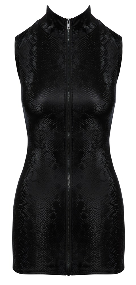 Rochie Cottelli PARTY Snake Zip – Neagră, Mulată, cu Imprimeu Snake și Fermoar Integral - imagine 5