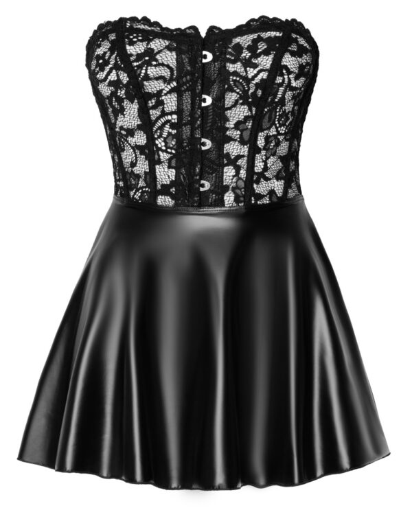 Noir Libido Exclusive Rochie Corset din Dantelă și Powerwetlook, Negru - imagine 6