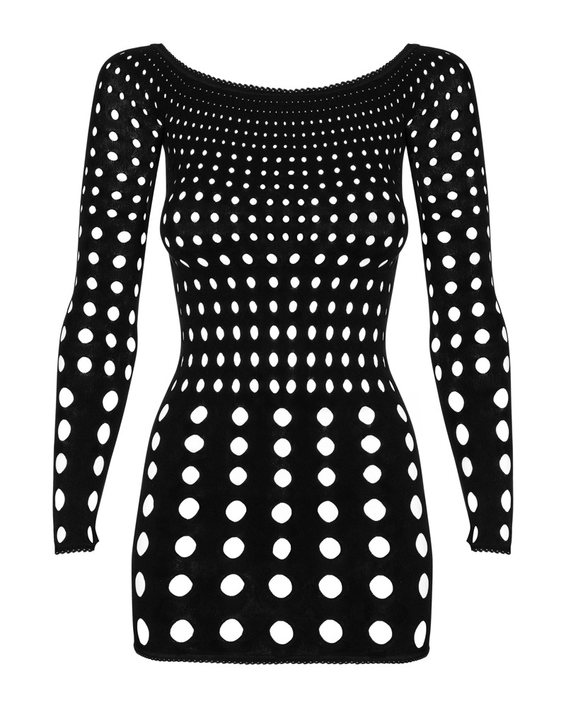 Obsessive Rochie Neagră din Plasă cu Mâneci Lungi S-L - imagine 5