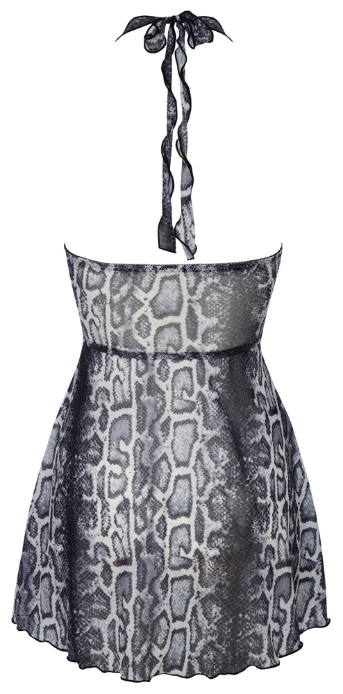 Rochie Cottelli LINGERIE Snake – Powernet Transparent cu Imprimeu Snake și Decolteu Halter - imagine 7