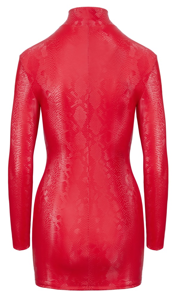 Rochie Cottelli PARTY – Roșie, Snake Look, Mulată și cu Fermoar Frontal - imagine 7
