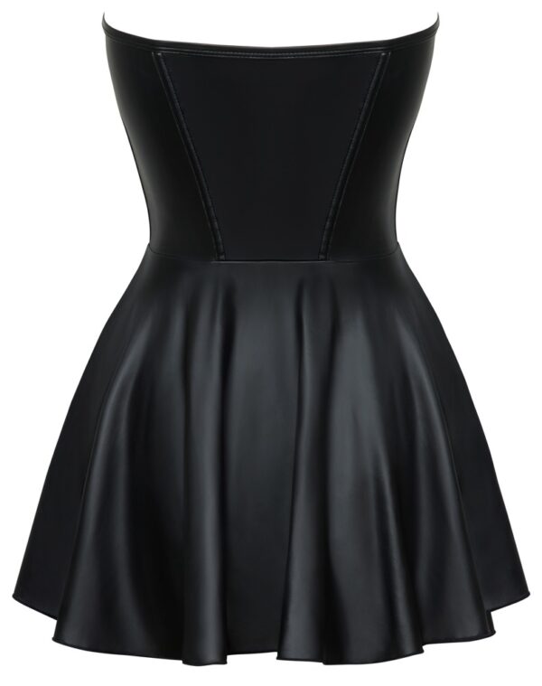 Rochie Mini Cottelli PARTY Hooks – Neagră Matte Look, Stil Corset și Fustă Evazată - imagine 8