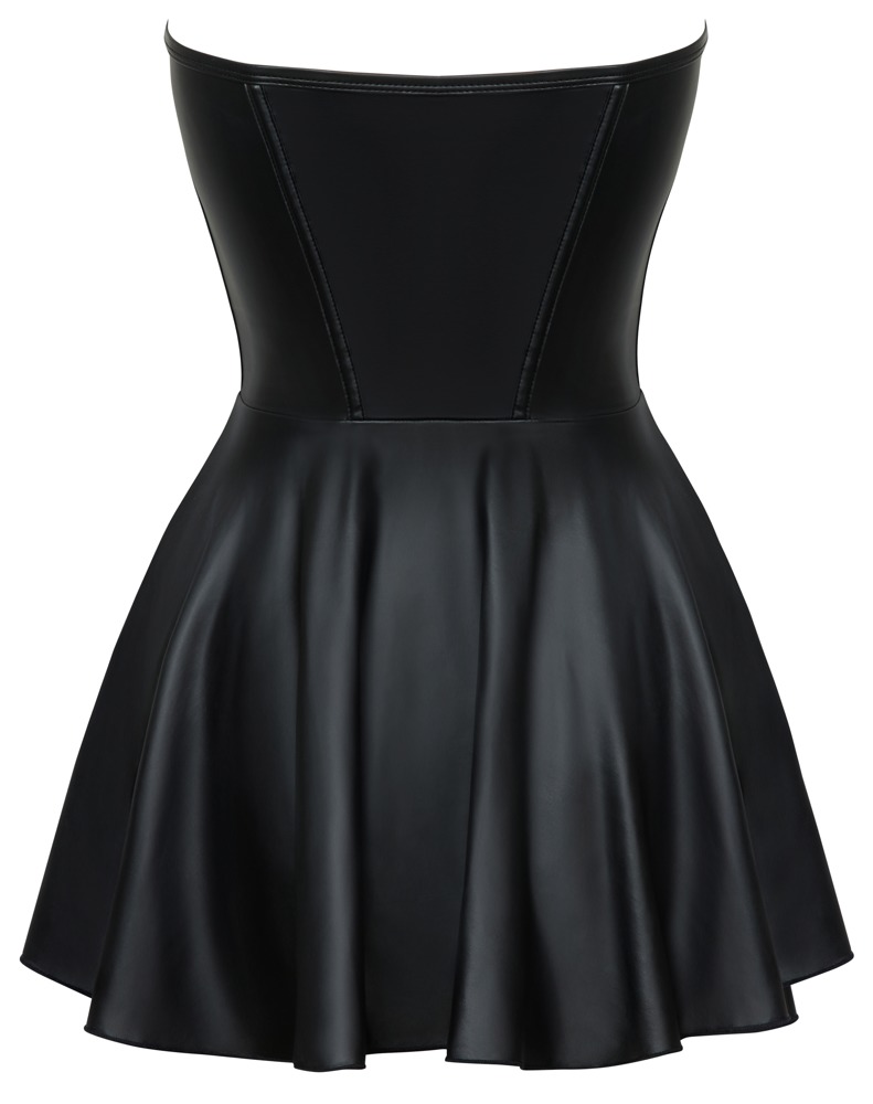 Rochie Mini Cottelli PARTY Hooks – Neagră Matte Look, Stil Corset și Fustă Evazată - imagine 8