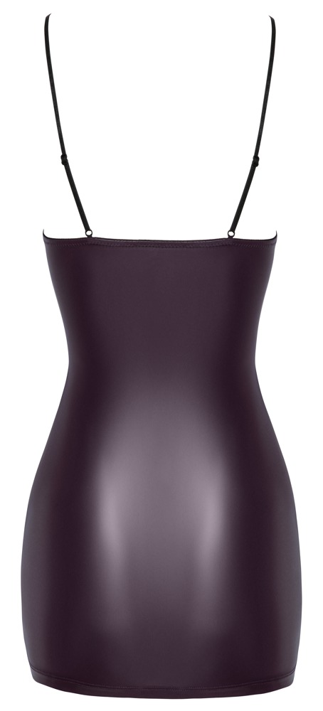 Rochie Mini Cottelli PARTY Lacing – Mov Matte Look cu Șnururi Decorative Negre - imagine 8