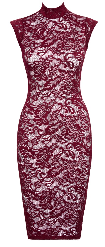 Rochie Cottelli LINGERIE din Dantelă Roșu Bordeaux – Mulată și Elegantă - imagine 5