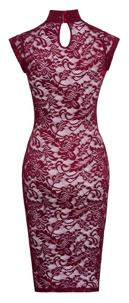 Rochie Cottelli LINGERIE din Dantelă Roșu Bordeaux – Mulată și Elegantă - imagine 6