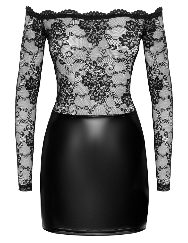 Rochie Noir Orgia Exclusive – Dantelă și Powerwetlook, Neagră - imagine 4