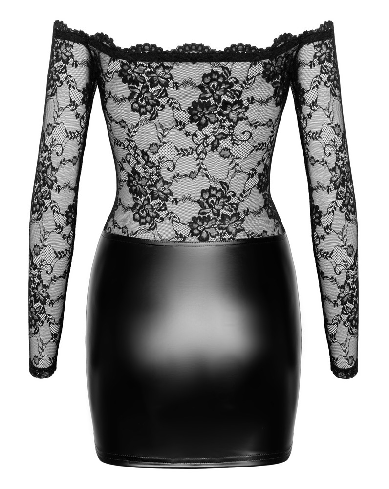 Rochie Noir Orgia Exclusive – Dantelă și Powerwetlook, Neagră - imagine 5