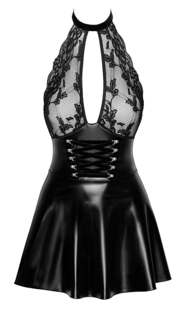 Rochie Noir Orgia Exclusive Lacing – Dantelă și Powerwetlook, Neagră - imagine 6