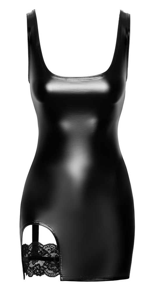Noir Rochie Orgia Mini Neagră Powerwetlook cu Bretele pentru Portjartier - imagine 7