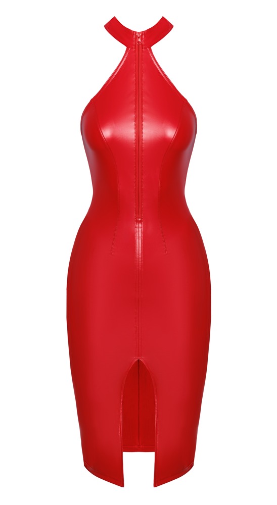 Rochie Roșie Noir Orgia – Powerwetlook, Mulată și cu Șliț Lung - imagine 6