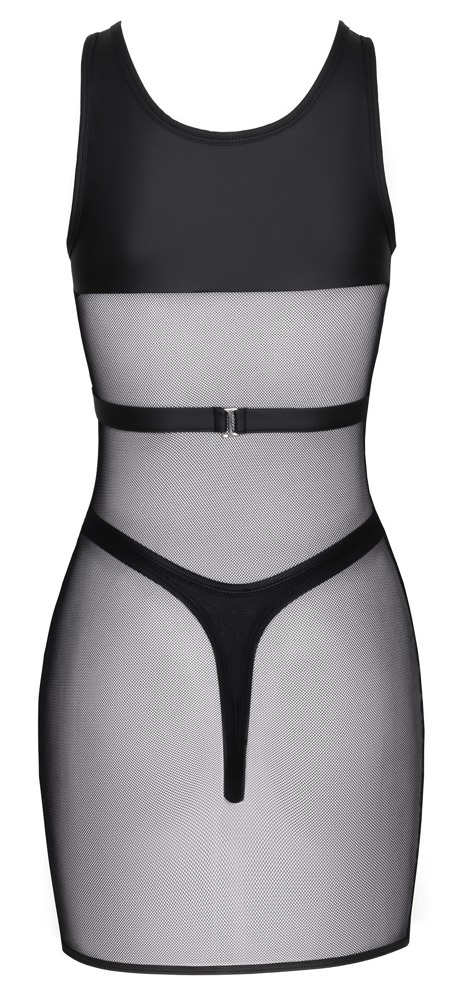 Rochie Mini Cottelli PARTY cu Tanga – Plasă Neagră și Harness Matte Look - imagine 7