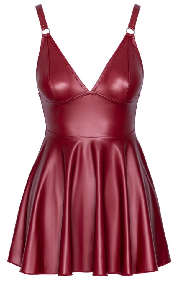 Rochie Mini Cottelli PARTY – Roșie, Matte Look, cu Cupe și Fustă Evazată - imagine 5