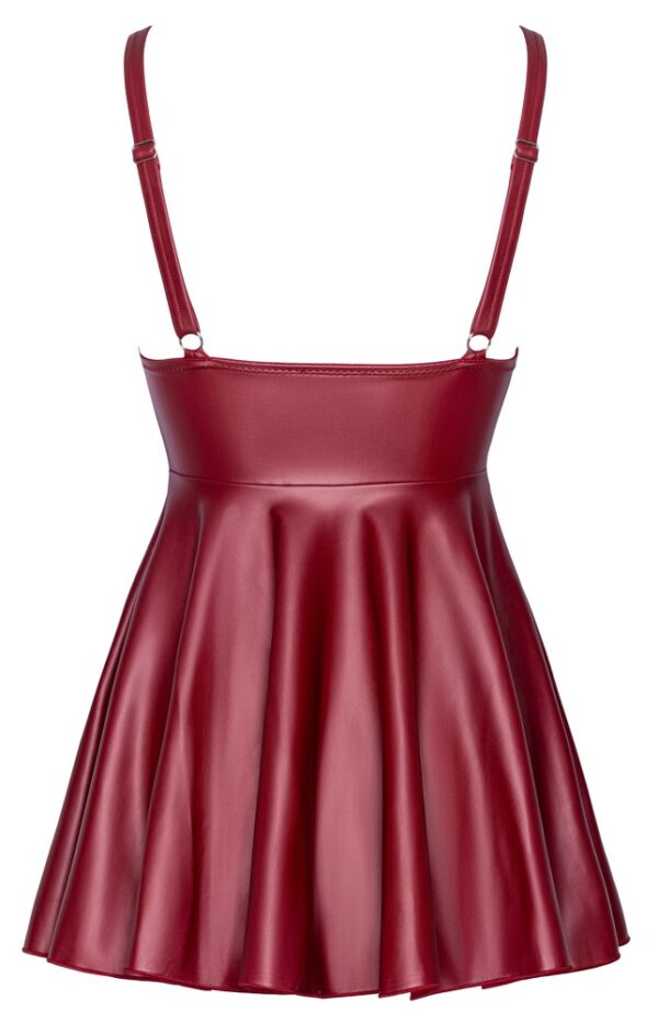 Rochie Mini Cottelli PARTY – Roșie, Matte Look, cu Cupe și Fustă Evazată - imagine 6