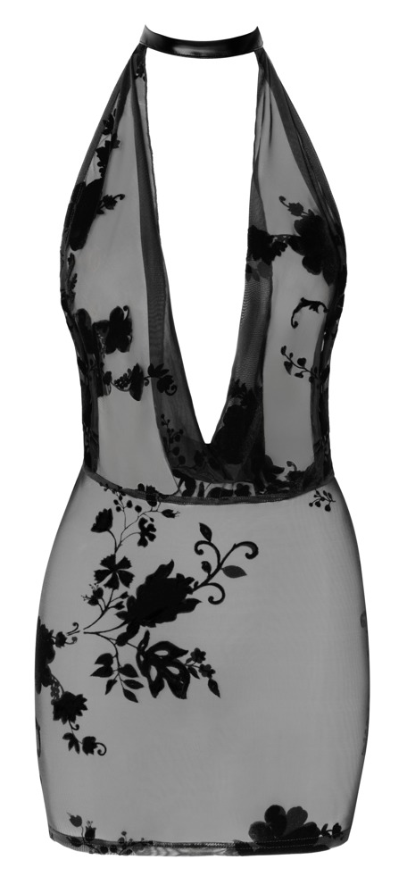 Noir Rochie Libido Neagră Transparentă din Tulle cu Lanț cu Strasuri - imagine 5