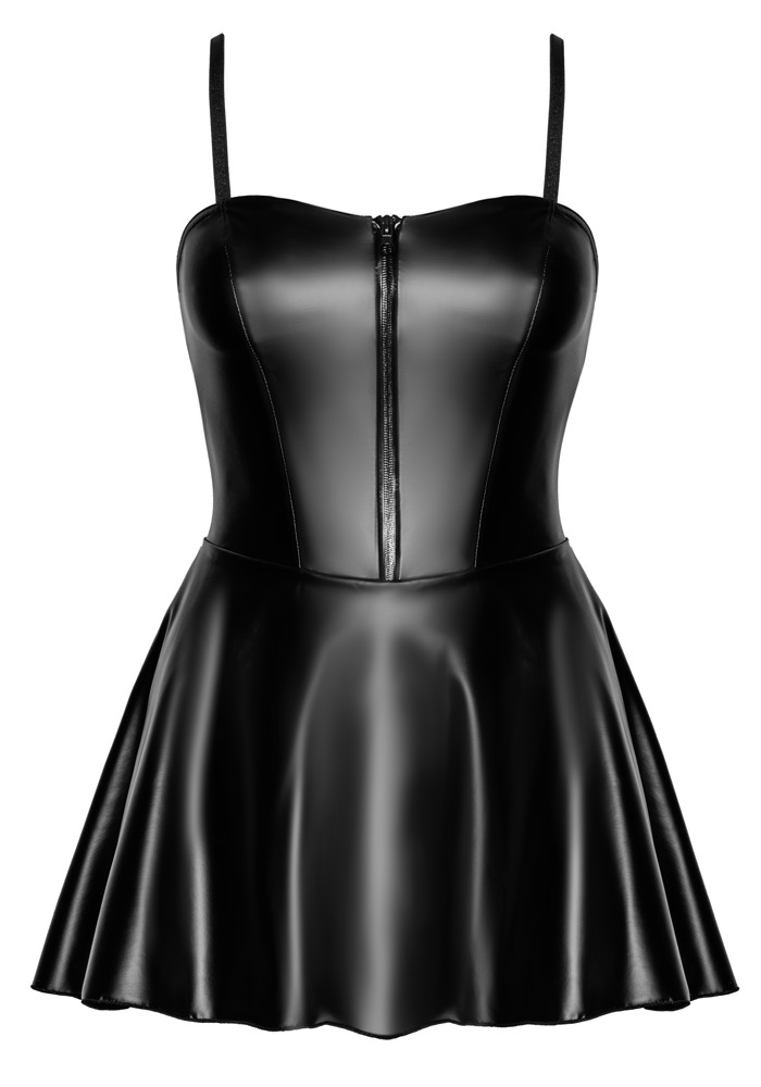 Noir Tube Rochie Libido Neagră Mini Powerwetlook cu Bretele - imagine 5