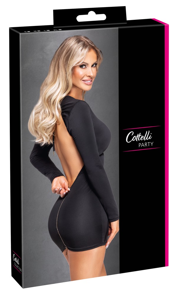 Rochie Cottelli PARTY Backless – Neagră, Mulată, cu Decupaj Amplu la Spate
