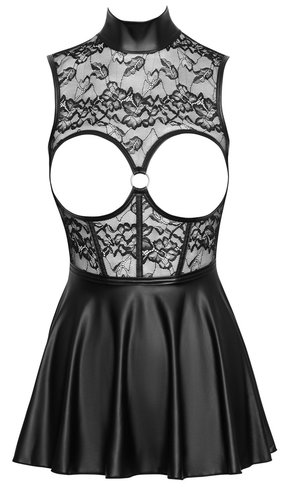 Rochie Cottelli PARTY cu Cupe Deschise – Dantelă și Matte Look, Neagră - imagine 6