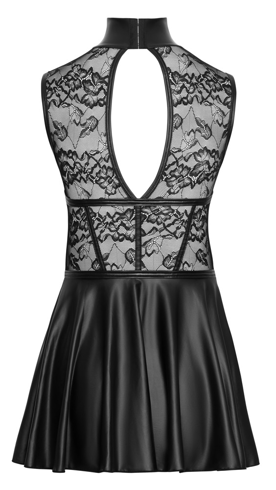 Rochie Cottelli PARTY cu Cupe Deschise – Dantelă și Matte Look, Neagră - imagine 7