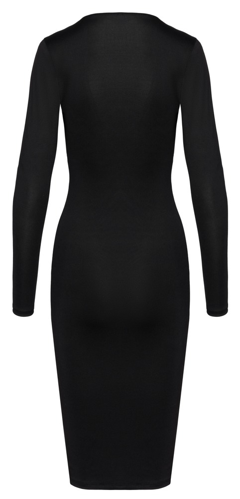 Rochie Cottelli PARTY Zip – Neagră, Mulată, cu Fermoar Auriu 2 Direcții - imagine 8