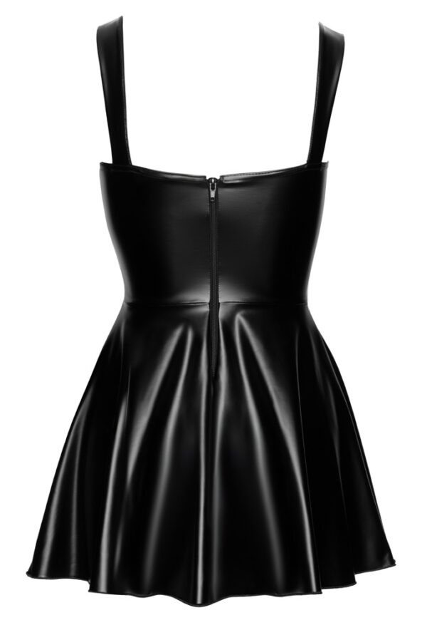 Rochie Mini Noir cu Șiret Frontal din Power Wetlook - imagine 7