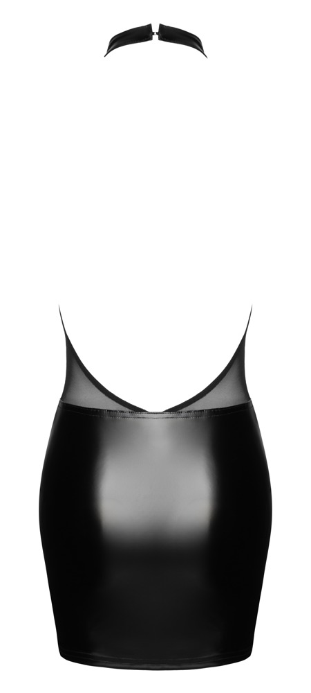 Rochie Mini Noir Sparkle – Powerwetlook și Powernet Transparent, Neagră - imagine 7
