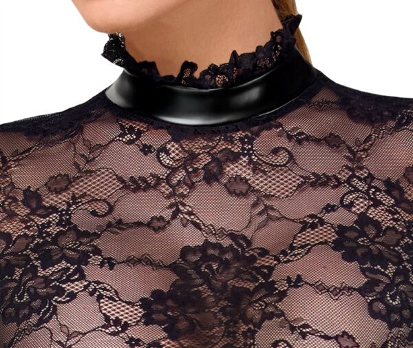 Noir Rochie Kink Royal din Dantelă Neagră cu Detalii Powerwetlook - imagine 5