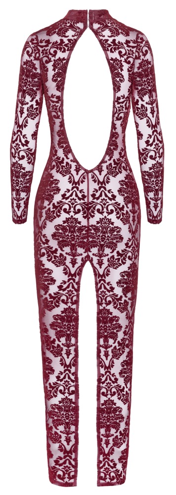 Noir Kink Royal Rochie Lungă Burgundy cu Mâneci Lungi și Decupaj la Spate - imagine 7