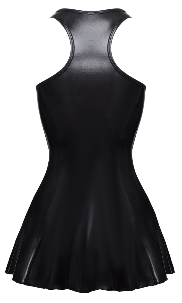 Rochie Mini Shiny Cottelli PARTY – Wetlook Negru, Mulată și Evazată - imagine 6