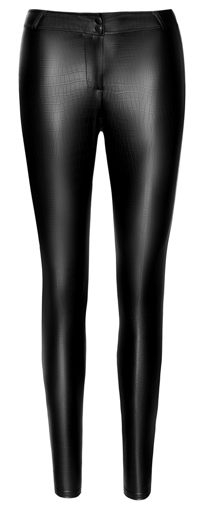 Pantaloni Snake Slim Fit cu Aspect Piele de Șarpe și Fermoar 2-Way - imagine 6