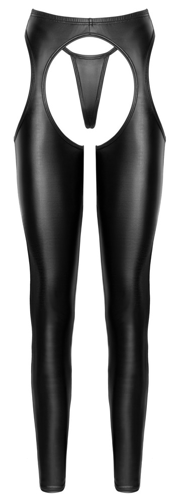 Chaps Cottelli PARTY cu Tanga – Negru Matte Look, Decupat și Elastic - imagine 7