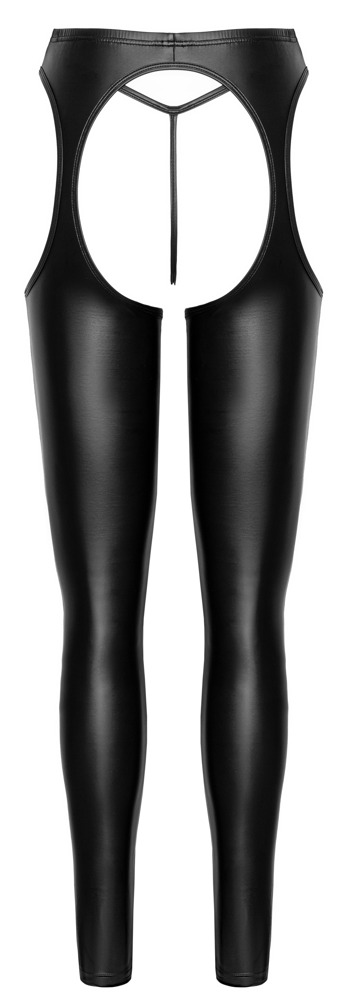 Chaps Cottelli PARTY cu Tanga – Negru Matte Look, Decupat și Elastic - imagine 8