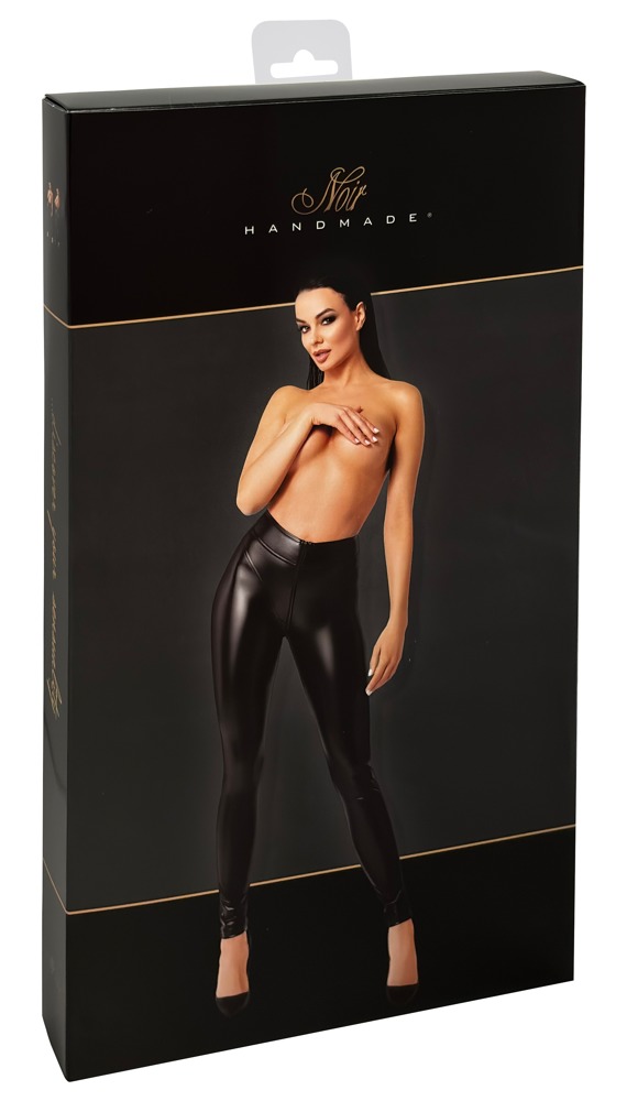 Noir Orgia Chimera – Colanți Negri Powerwetlook cu Talie Înaltă