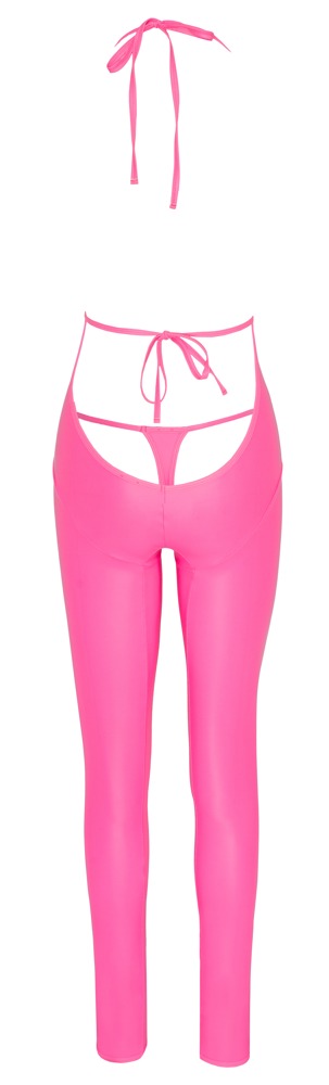 Salopetă Hot Roz Cottelli PARTY cu String – Neon, Lucioasă și Decupată - imagine 7