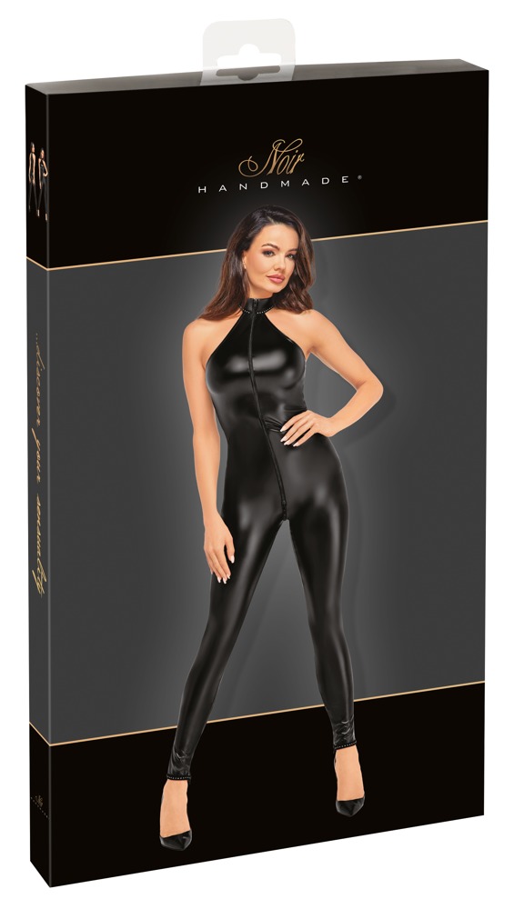 Salopetă Noir Libido Exclusive – Powerwetlook Negru cu Strasuri