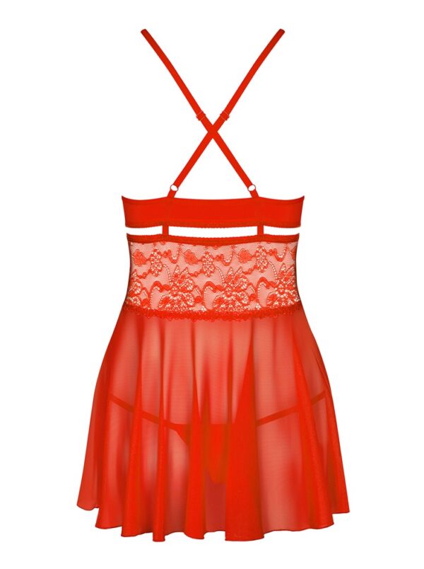 OBS Babydoll Roșu cu Tanga - imagine 6