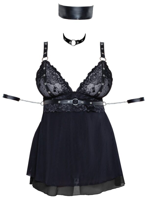 Babydoll Bondage cu Choker și Manșete - imagine 8