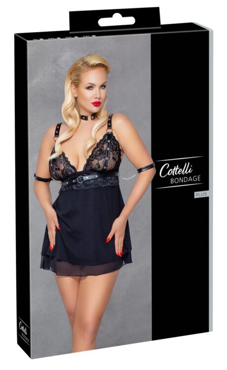 Babydoll Bondage cu Choker și Manșete