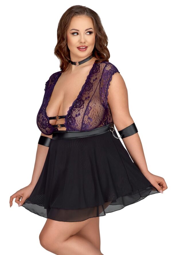 Babydoll Bondage cu Choker și Manșete - imagine 4