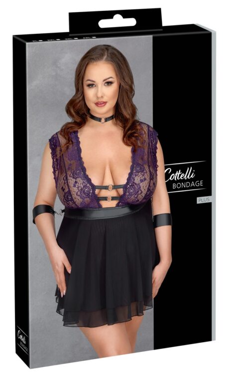 Babydoll Bondage cu Choker și Manșete