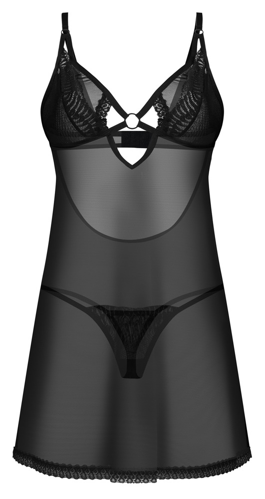 OBS Alliane Obsessive Furou Negru Transparent cu Tanga - imagine 5