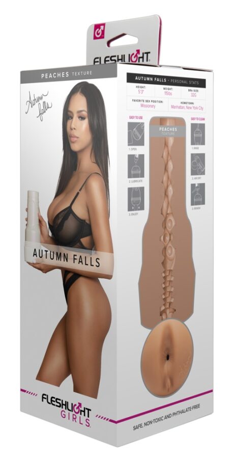 Fleshlight Autumn Falls Peaches Masturbator realist anal cu manșon texturat SuperSkin