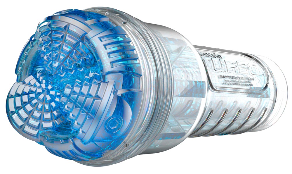 Fleshlight Turbo Core Masturbator Transparent Albastru cu Canal Texturat - imagine 3