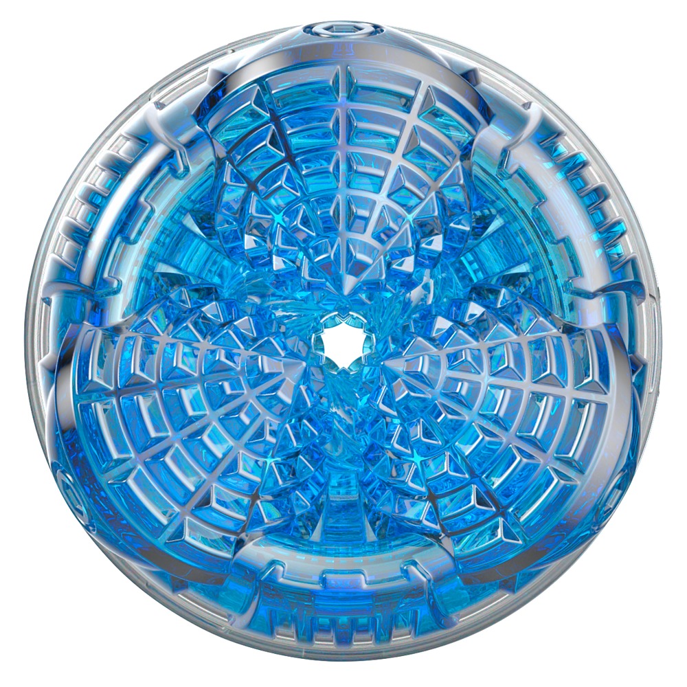 Fleshlight Turbo Core Masturbator Transparent Albastru cu Canal Texturat - imagine 4