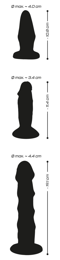Crystal Clear Set 3 Dildo și Dop Anal cu Ventuză - imagine 8